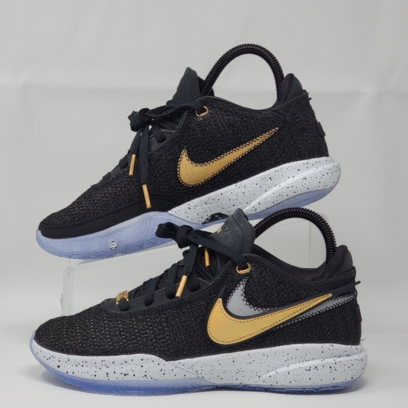 Nike LeBron 20 Black Metallic Gold White Basketball DJ5423-003 Mens Size 6 New - Picture 2 of 12